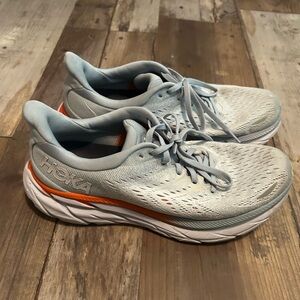 Hoka One One Sky Blue and Orange Athletic Shoes